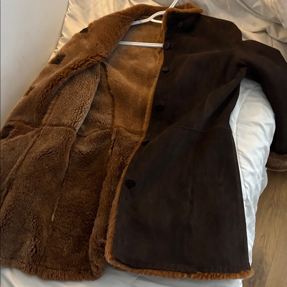 Danier Brown Shearling Coat - Picture 11 of 14